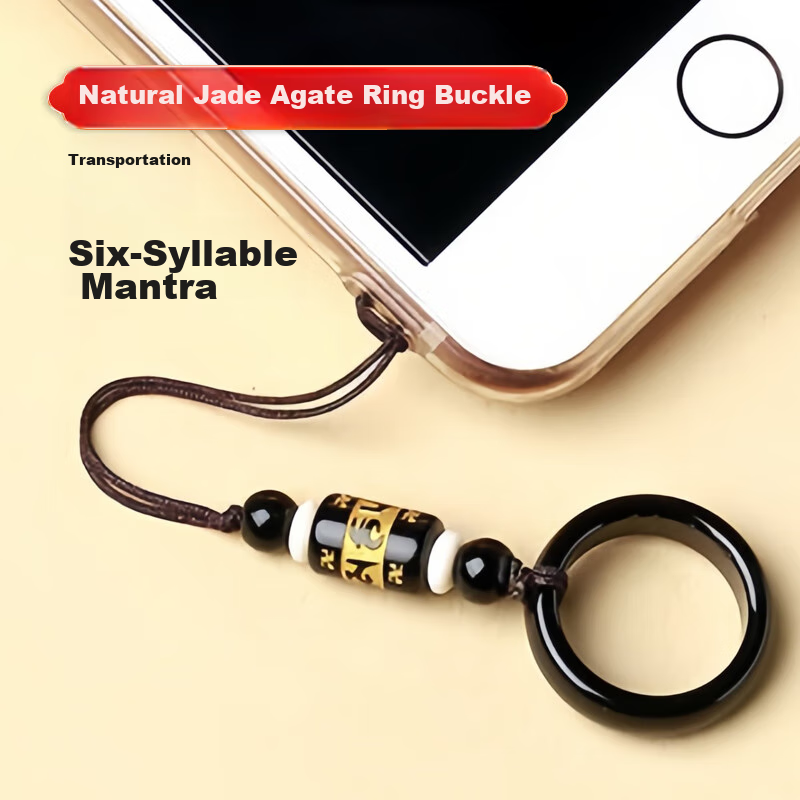 Shihan Mobile Phone Accessory Ring Strap, Creative Pendant, Simple Car Keychain, Vintage-Style Phone Lanyard, Short USB Drive Pendant, Women's And Men's Braided Ring Clasp Keychain, Anti-Loss Hanging Ornament 1