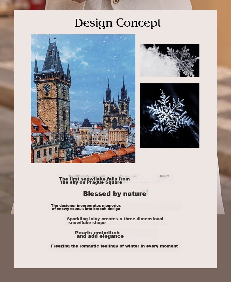 Eternelle French Eternal Design-Inspired Brooch for Women, Elegant Snowflake Pin, High-End Exquisite Silk Scarf Clasp, Birthday Gift 2