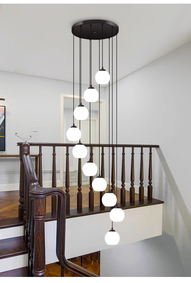 AOC Modern Minimalist Villa Loft Staircase Pendant Light Multi-level Spiral Staircase Long Chandelier 1