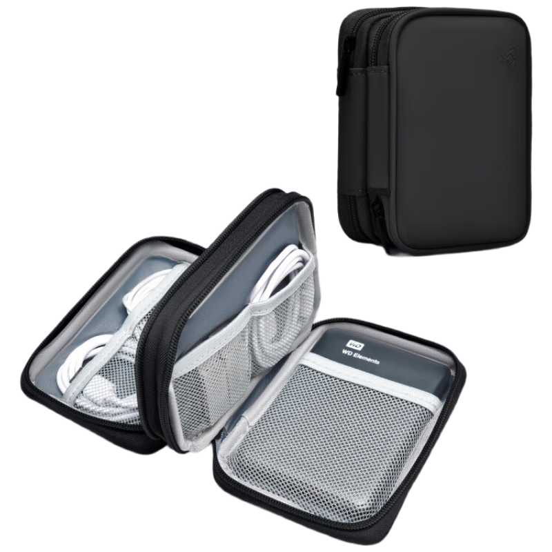 Milooky Portable Hard Drive Power Bank Storage Bag, Travel Carrying Case for Earphones, Charger, Data Cables, Protective Cover, And Digital Accessories