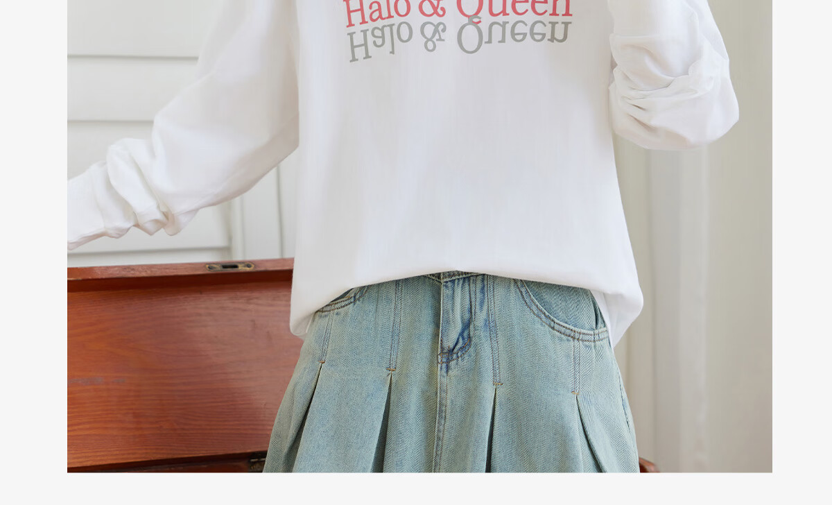 Halo Queen Women's Long Sleeve Cotton T-Shirt Spring Autumn Round Neck Letter Bow Print Casual Base Shirt New H143T2009 4