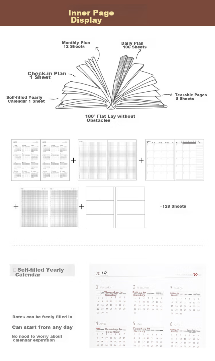 Kinbor [Mid-Autumn Festival Gift] Kitchen Fairy 128-Sheet A6 Planner Notebook Set Gift Box, Girls' Gift Stationery (With Pad, Stickers, Stamp, Memo Pads) DT56085 11