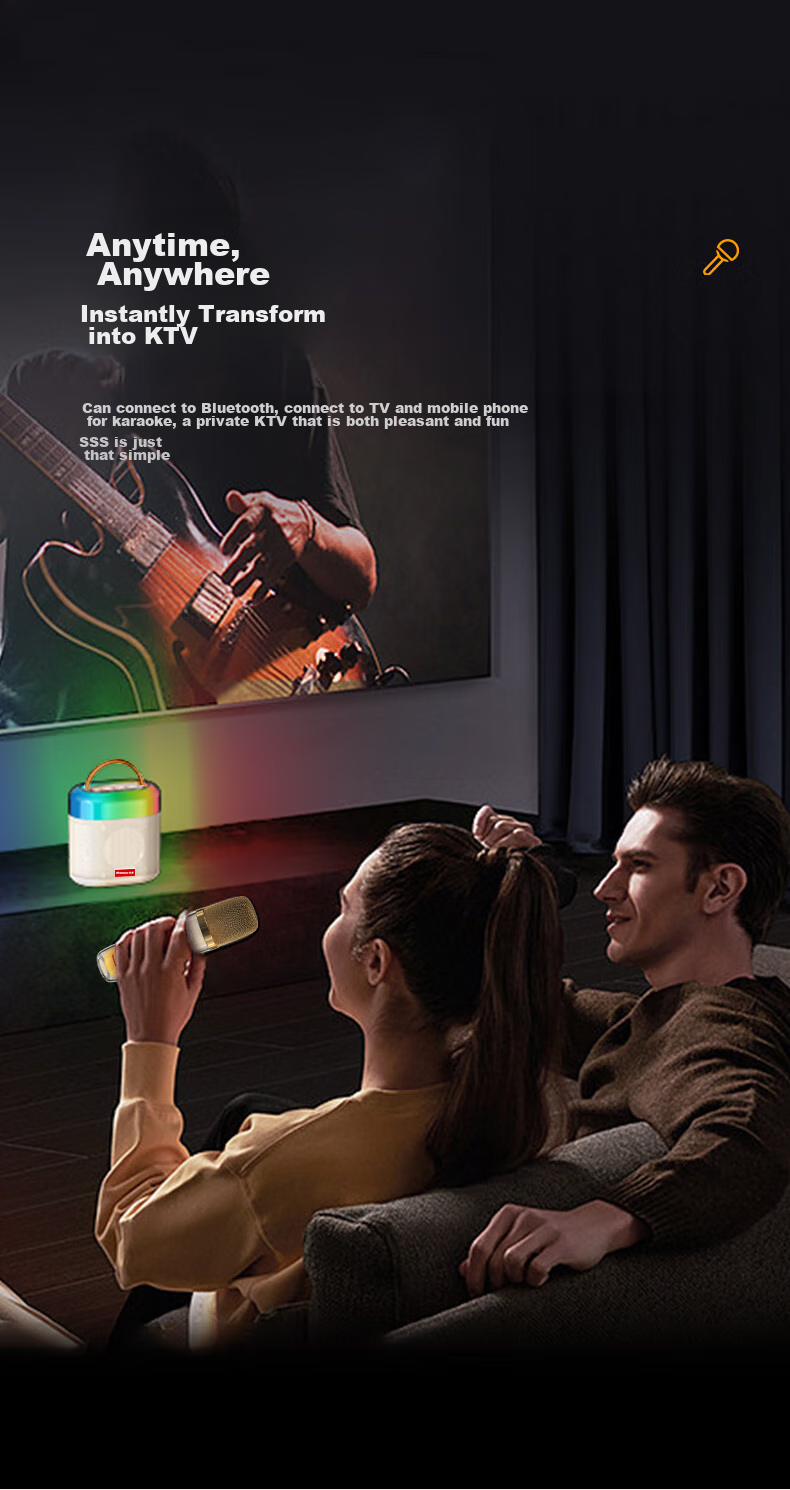 Newmine PBS005 Camping Atmosphere Light Speaker, Wireless Bluetooth Speaker, Outdoor Portable Subwoofer, Illuminated with Three Colors, Long Battery Life, Black 8