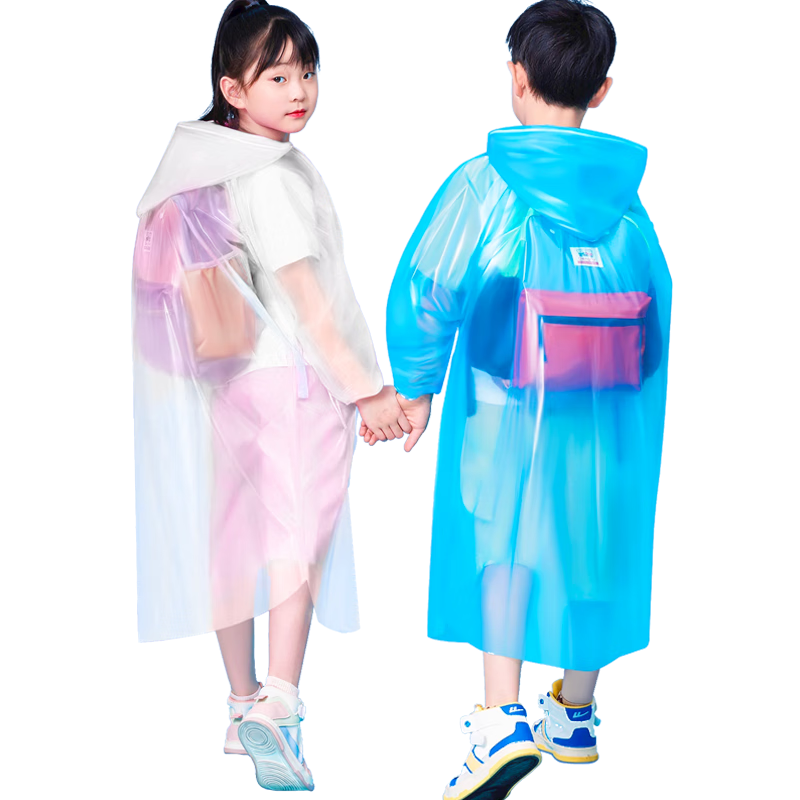 Banzheni Disposable Raincoat for Children, Thickened Travel Full-Body Storm Protection, Card-Style Portable Elementary School Backpack Compression Supplies