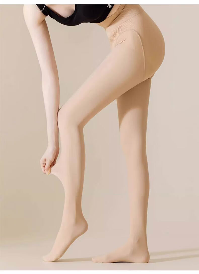 Langsha Women's Thin High-Waist Shaping Anti-Snag Sheer Tights Butt-Lifting Bare-Leg Effect Wire-Free Glossy Pantyhose 17