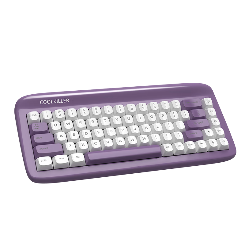 CoolKiller VIVID67 Custom Mechanical Keyboard, Aluminum Base, Wireless Bluetooth Tri-Mode Gaming Keyboard, Gift for Girlfriend, Purple Xia Purple