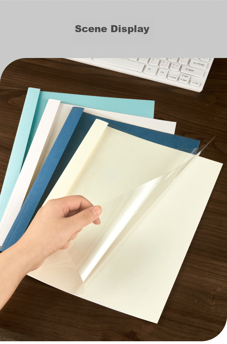 DSB (Dishibi) High Transparency Thermal Binding Covers A4, Specialized for Thermal Binding Machines, Blue, 1mm Thick, Pack of 24 18