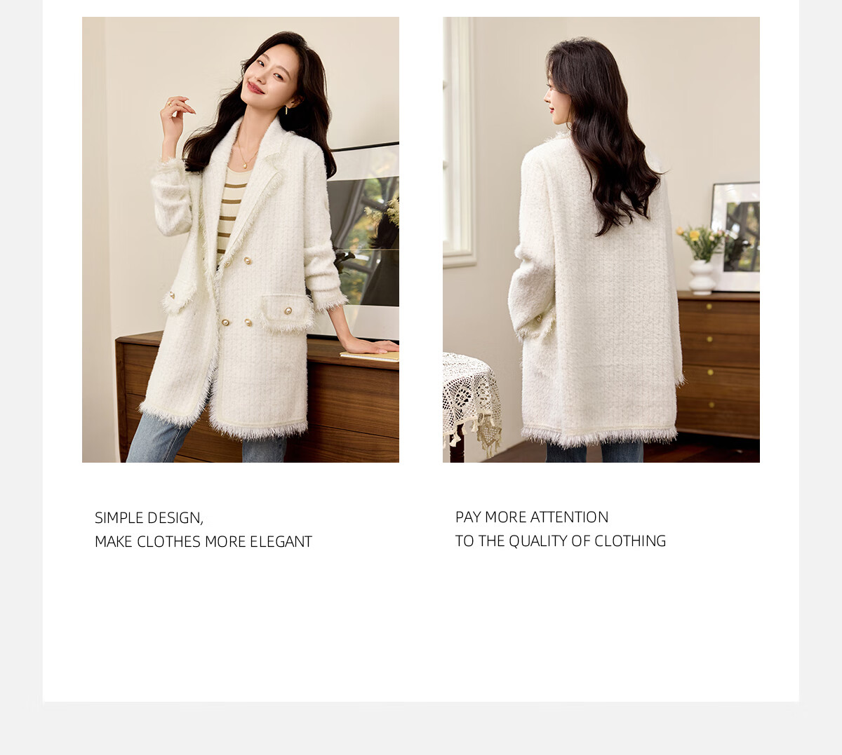 PinCai Women's Small Fragrance Style Mid-Length Elegant Coat Oriental Minimalist Luxury Tassel Jacket P144F6005 4