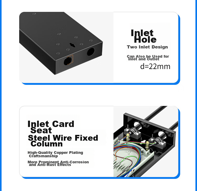 HAILE 4-Port Fiber Optic Terminal Box Empty Box, Pigtail Box, Fiber Optic Fusion Splice Box, Fiber Optic Patch Panel, Universal Flange Style for SC/FC/LC, P1-4 11