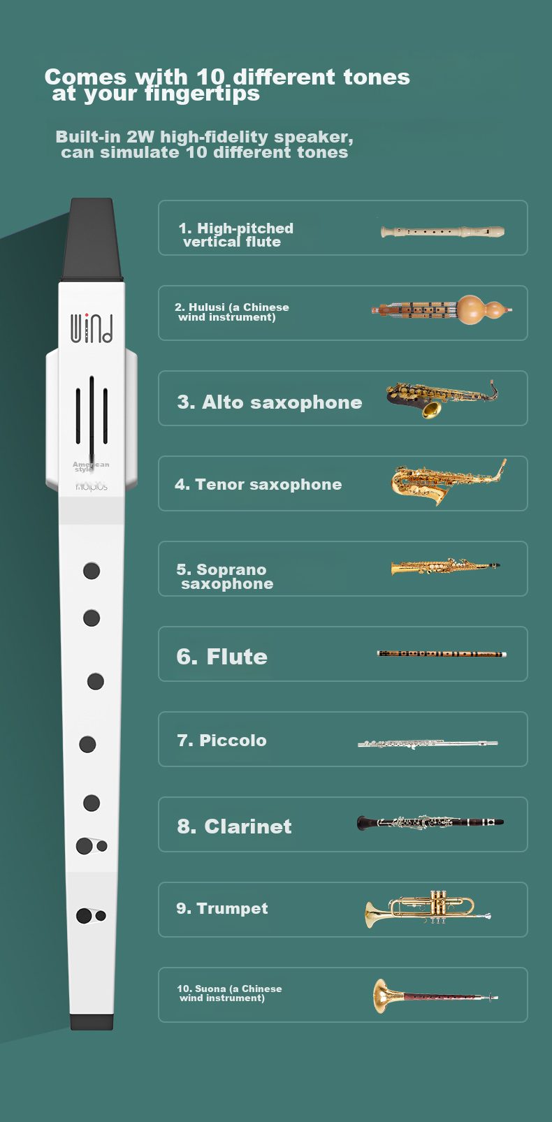 Midiplus Meipai Wandie 2nd Generation Electronic Wind Instrument Black Recorder Saxophone for Elderly Dad Beginners Domestic Musical Instrument 5