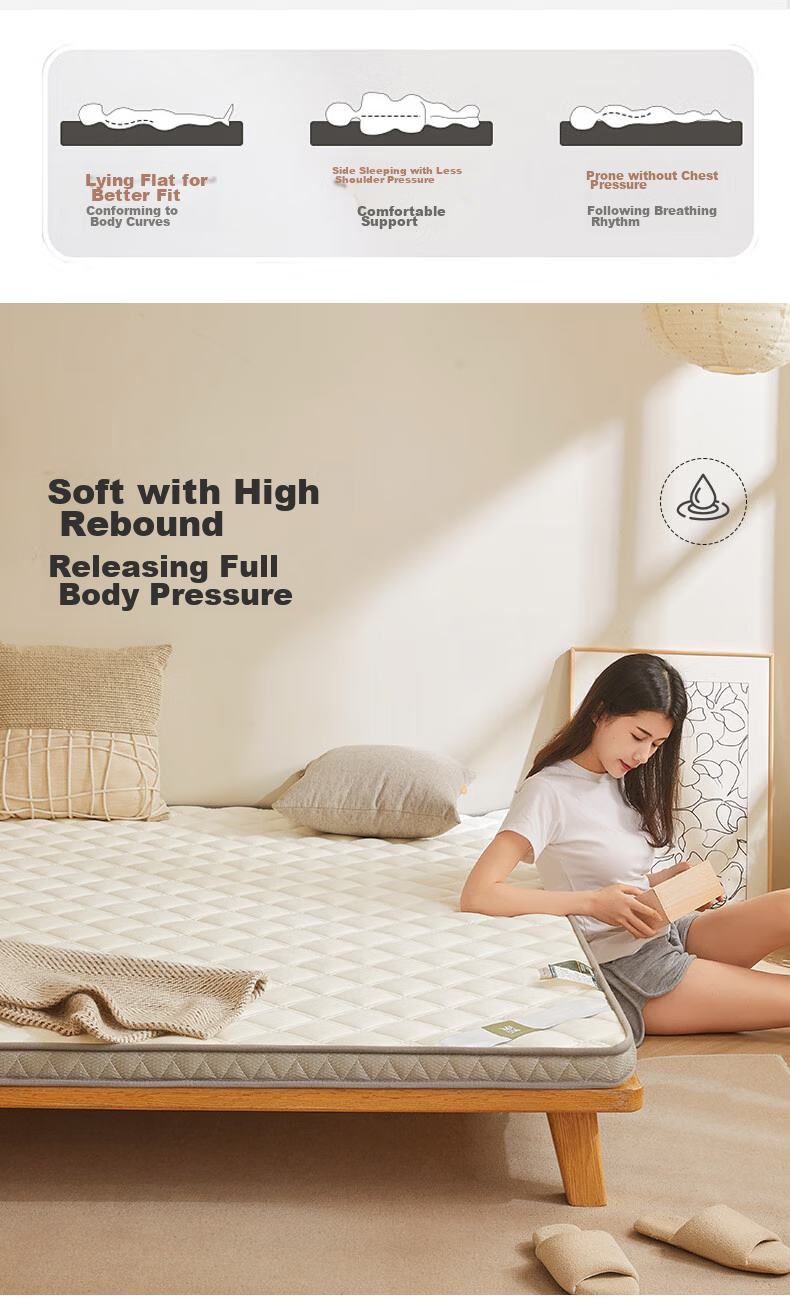 Sushidai Latex Memory Foam Mattress, Class A, 1.5-Meter Simmons Mattress, Thickened Foam Tatami Soft Pad, 150*200 8
