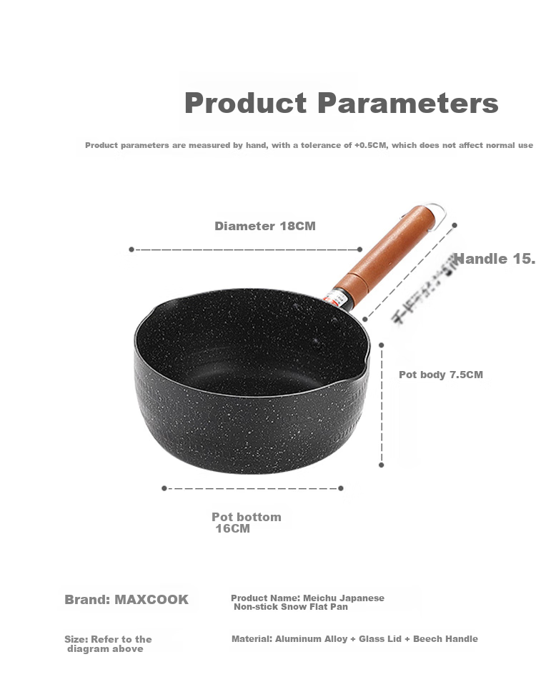 MAXCOOK Snowflake Pot, Hammered Stainless Steel Milk Pot, Noodle Soup Pot, Baby Food Pot, Compatible with Stove MCJ4503 9