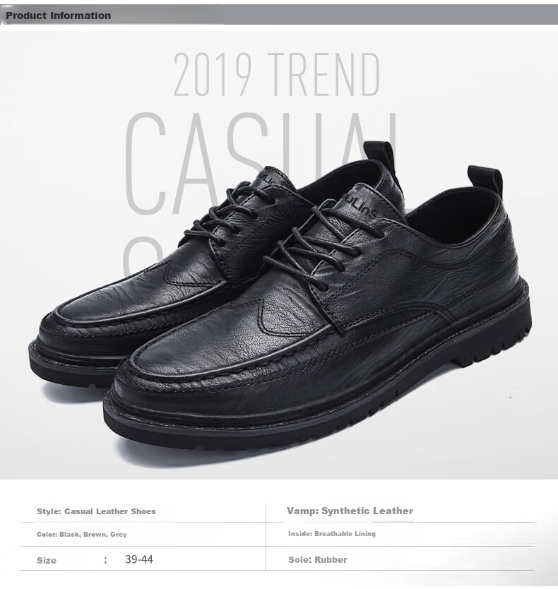 MULINSEN Men's Shoes, Business Casual Shoes, Men's Formal Wear, British Style Soft Leather Low-Top Dress Shoes, M20218 1