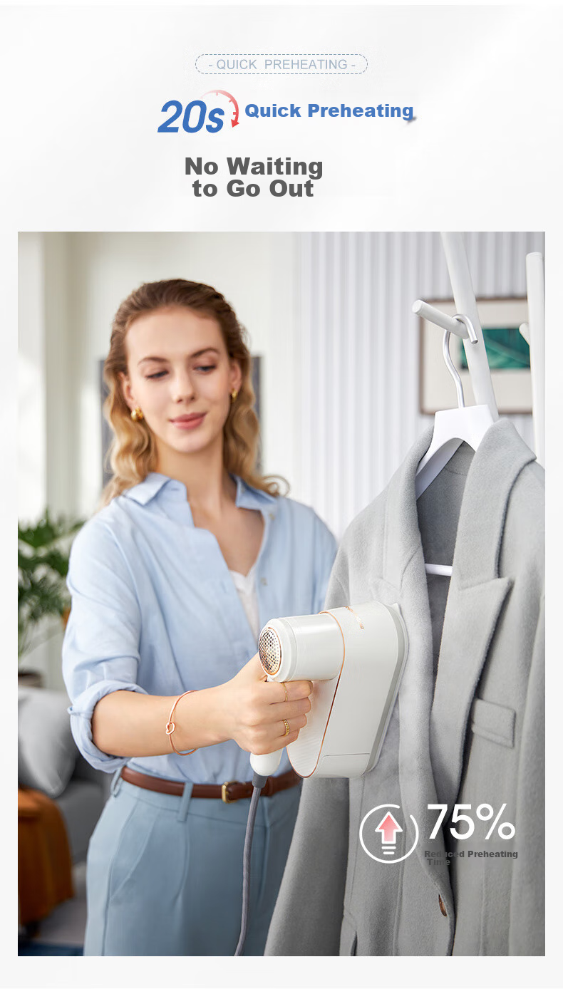 Morphyrichards Handheld Garment Steamer, 20g/min Water Tank Capacity 100ml, Steam Iron for Home Use, Clothing Care Machine, Portable Travel Garment Steamer MR2033 7