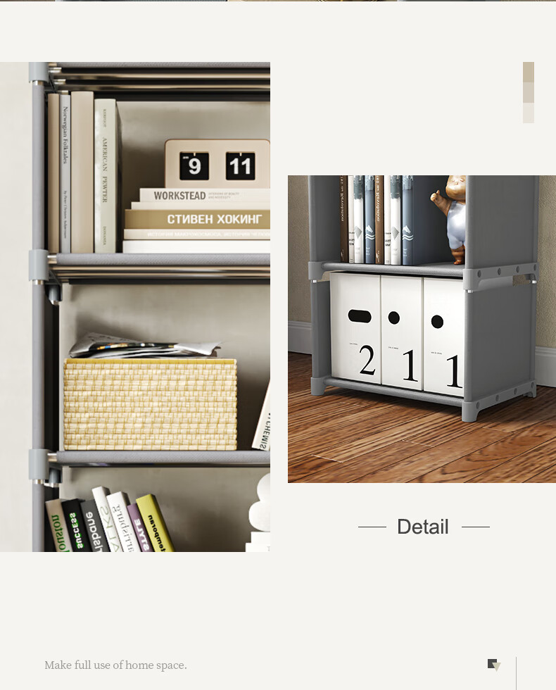 Jialiren Floor Bookshelf, Desktop Storage Rack for Students, Simple Bookcase for Dormitory And Home Use, Multifunctional Storage Shelf 11