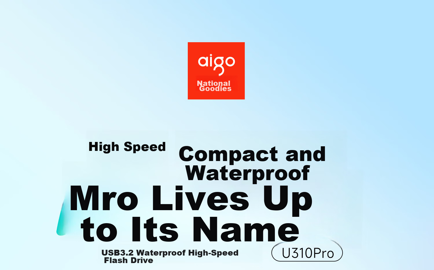 Aigo 256GB USB3.2 Flash Drive, Newly Upgraded Read Speed 150MB/s, High-Speed Read And Write Flash Drive U310 Pro Metal Flash Drive for Study And Office, Compatible with Computers, Dustproof And Waterproof 1