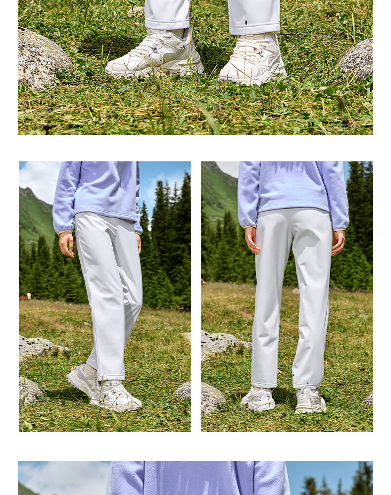 361° Women's Autumn Winter Water-Repellent Outdoor Fleece-Lined Straight-Leg Casual Pants 662534701-3 13