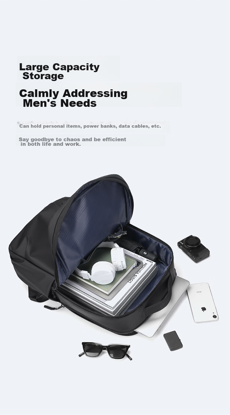 GOLF Backpack for Men, Travel Backpack, 15.6/16 Inch Laptop Bag, Student Schoolbag with Multiple Compartments, Business Commute Bag 4