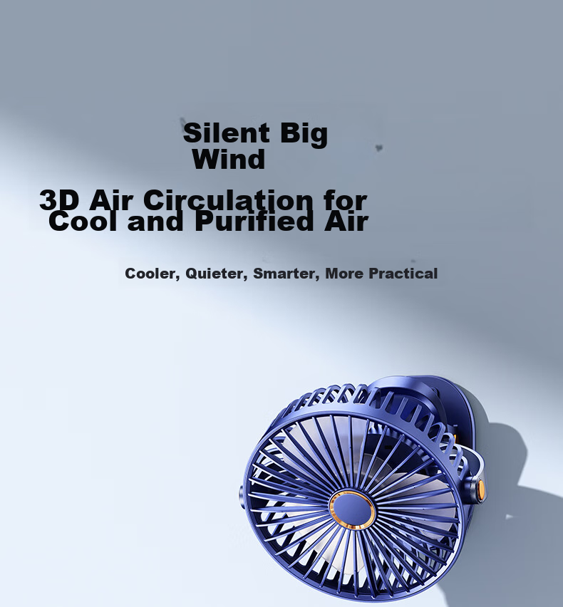 Kumeng Desktop Fan, USB Clip-On Small Fan, Quiet Mini Fan for Student Dormitory Bed, Ultra-Long Battery Life, Wall-Mounted, Office Mini Rechargeable Fa 7