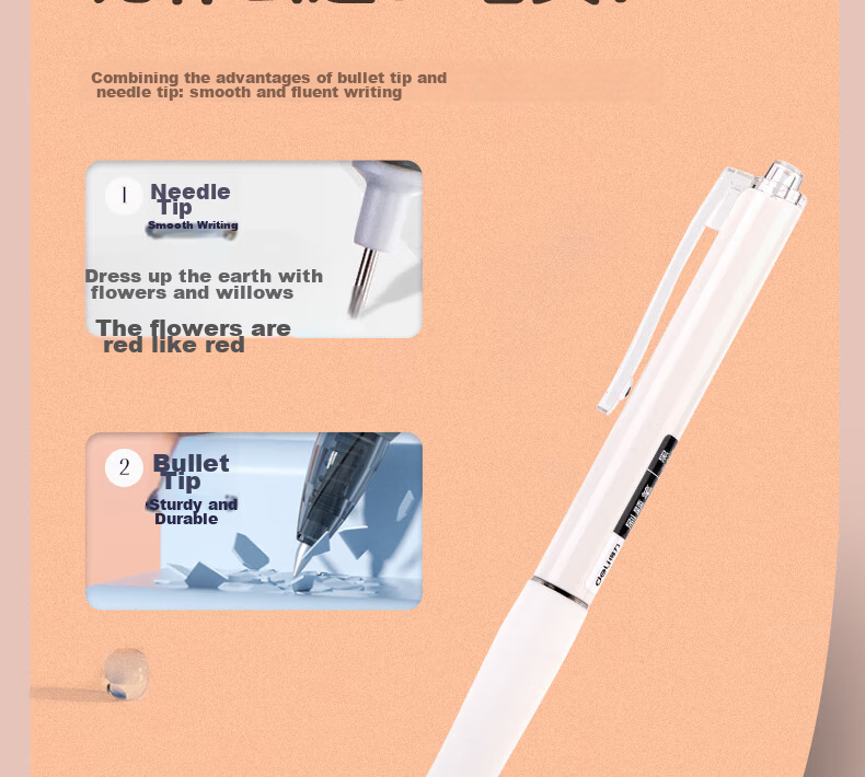 Deli Retractable Exam Pen for Beginners, Stylish ST Tip, Student Exam-Specific Gel Pen, Quick-Drying Smooth Writing, Black 0.5mm, 5 Pens/Box, 33803 for College Entrance Exams 5