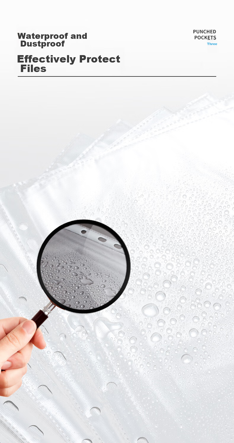 M&G Stationery A4/11-Hole Transparent Document Folder File Holder Loose-Leaf Refill File Sleeve Office Document Protector 100 Pages/pocket ADM94514-DZ 5