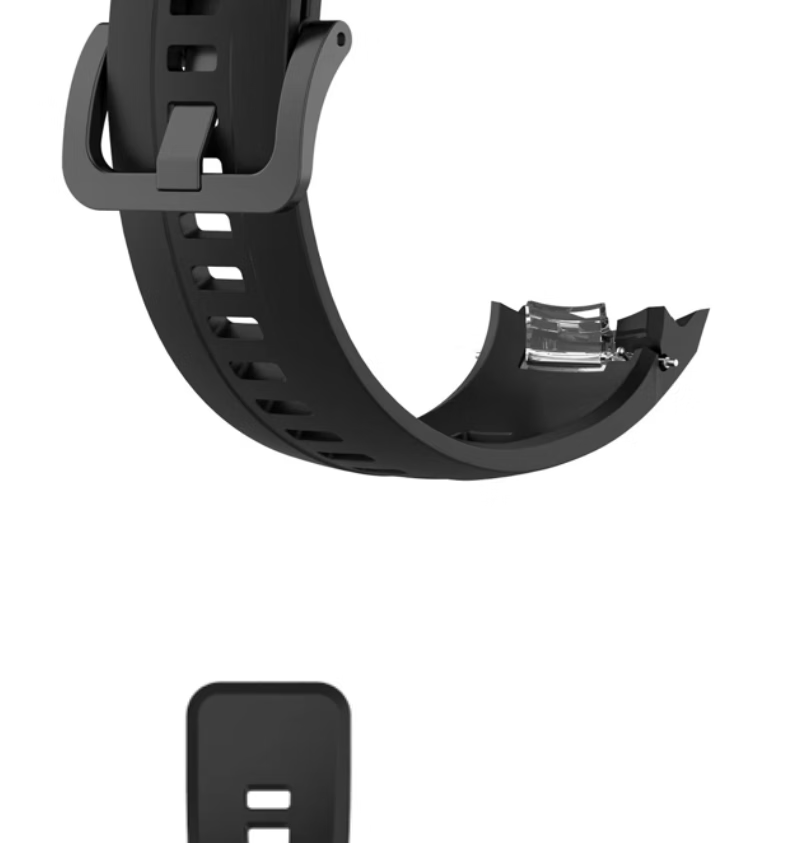 MAIKUQI Compatible with Honor GS Pro Smartwatch, Black Liquid Silicone Strap, 46mm Dial, Universal 22mm Band 3