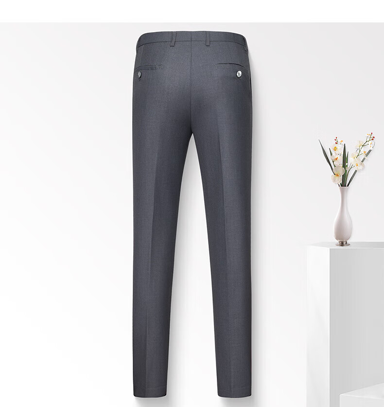 FIRS Men's High-Waist Wrinkle-Free Business Dress Pants Casual Straight-Leg Trousers for Work and Formal Wear 11