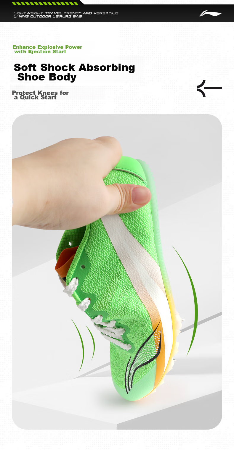 Li-Ning Track And Field Spikes for Men's Professional Sprint, Athletic Shoes for Female Middle And Long-Distance Runners, Student Training Spikes for High School Exams 6
