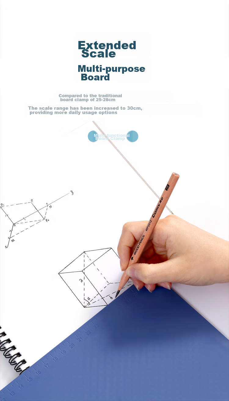 COMIX A4 Clipboard, All-Plastic Strong Clip, A4 Large Capacity, Plastic Anti-Pinch Handle, Can Hold 50 Sheets, Suitable for Workshops And Schools 5