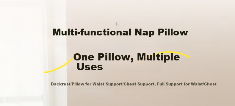 WITGOER Nap Pillow, Small Cushion, Hug Pillow, Backrest, Waist Pad, Nap Aid, Sleeping Tool, for Office, Students, Car Travel, Portable 10