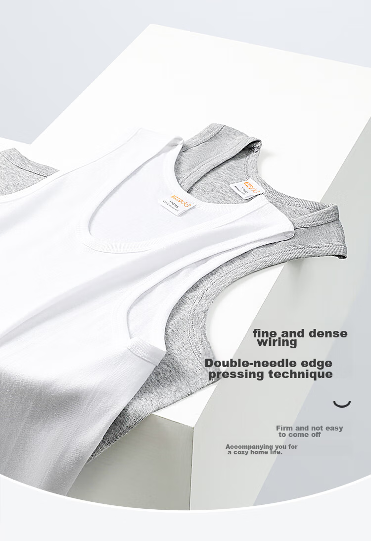 Hodohome Men's Pure Cotton Sleeveless Tank Top, All-Season Undershirt, Basic Undershirt for Men, White, 3XL, 185/110 8