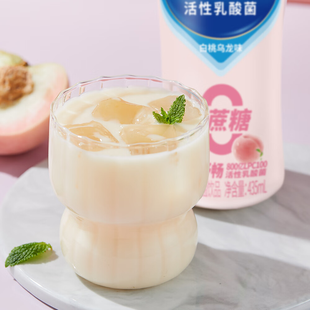 味全0蔗糖活性乳酸菌白桃乌龙味 435ml*4 800亿活性菌 饮品