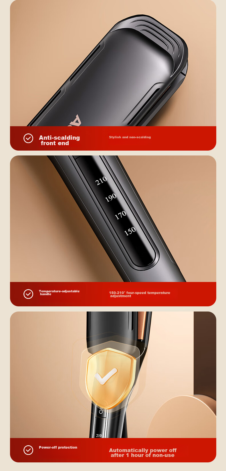AUX Straight And Curling Iron, Dual-Use Negative Ion Hair-Friendly Anti-Scalding Flat Iron, Gift for Girlfriend's Birthday Present 28