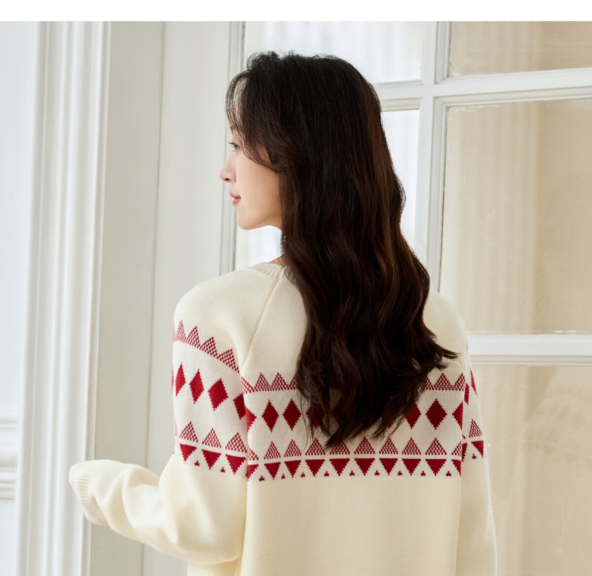 PinCai Knitted Sweater for Women, Round Neck, Retro And Gentle, Suitable for Outdoor Wear, Christmas Style, Lazy And Soft Knit Sweater P144Z9008 41