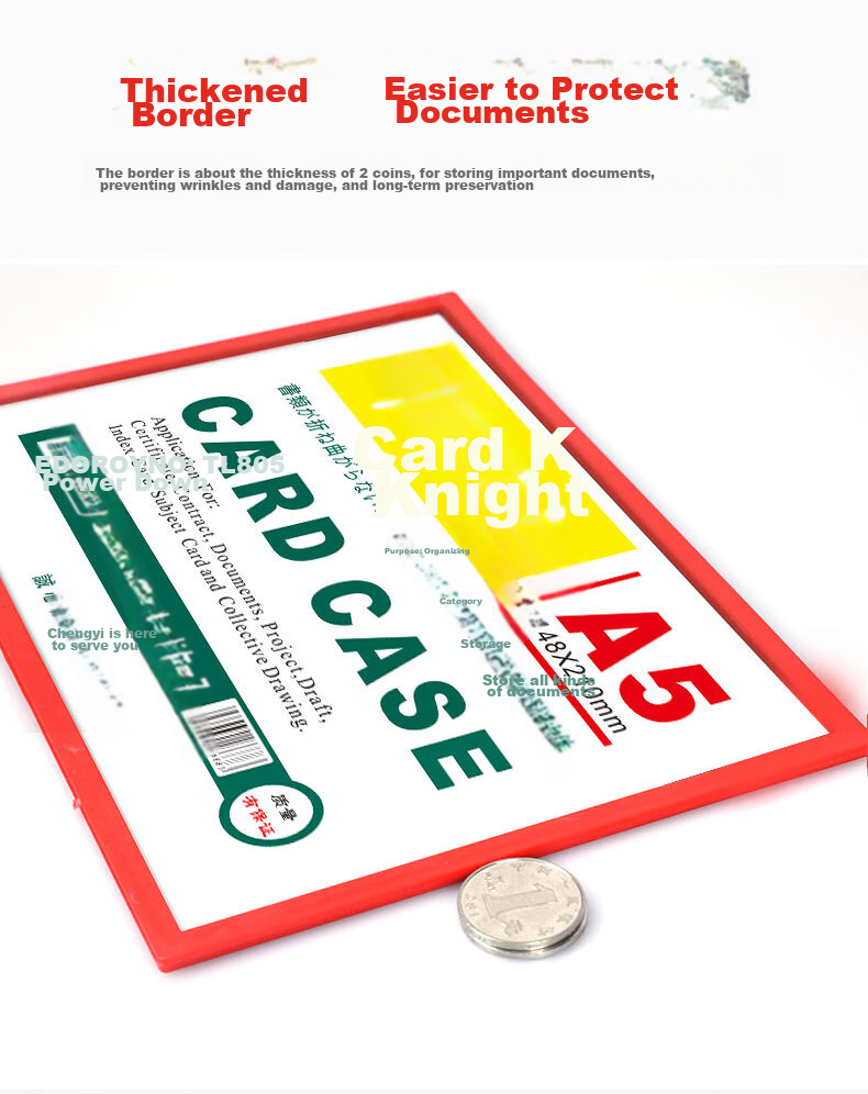 Siyicai A4 Card Kshi Display Sticker, Magnetic Hard Plastic Case, Warehouse Identification Card, Signage Plate, Magnetic Sticker, Inspection Checkpoint Sign, Wall Indicator, Card Slot Magnetic Sticker, A4 White, 5 Pieces Per Pack 1