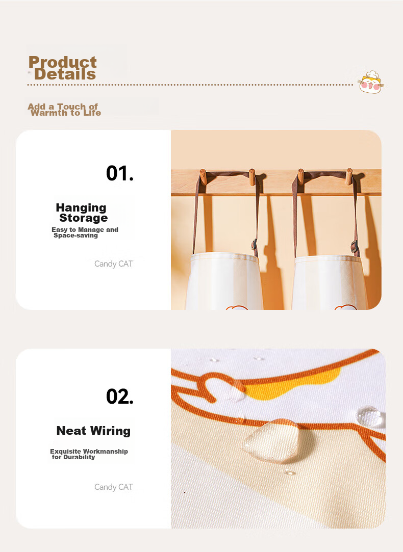 Mohuanchufang Apron, Household Kitchen Cooking Waterproof And Oil-Proof, Housework Cleaning, Female Catering Work Uniform 13