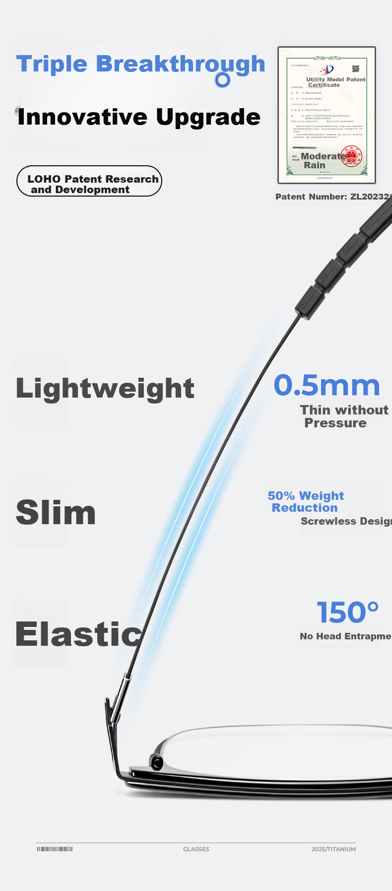 ZEISS Thin Steel Series | Ultra-Light Browline Business Semi-Rimless Myopia Glasses for Men, Professional Anti-Blue Light And Radiation Protection, Compatible with ZEISS Lenses 2