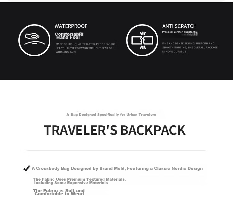 MARK FAIRWHALE High-End Crossbody Bag for Men, Shoulder Bag, Chest Bag, Motorcycle Riding Bag, Large Capacity Water-Resistant Commuter Satchel 7