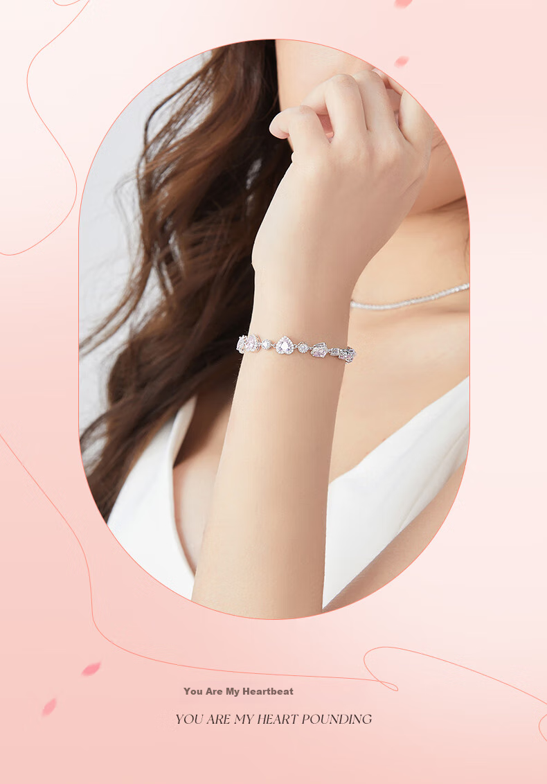 Fanci Love Bracelet for Women, Silver Heart-Shaped Fashion Confession Birthday Anniversary Gift for Wife Or Girlfriend 5