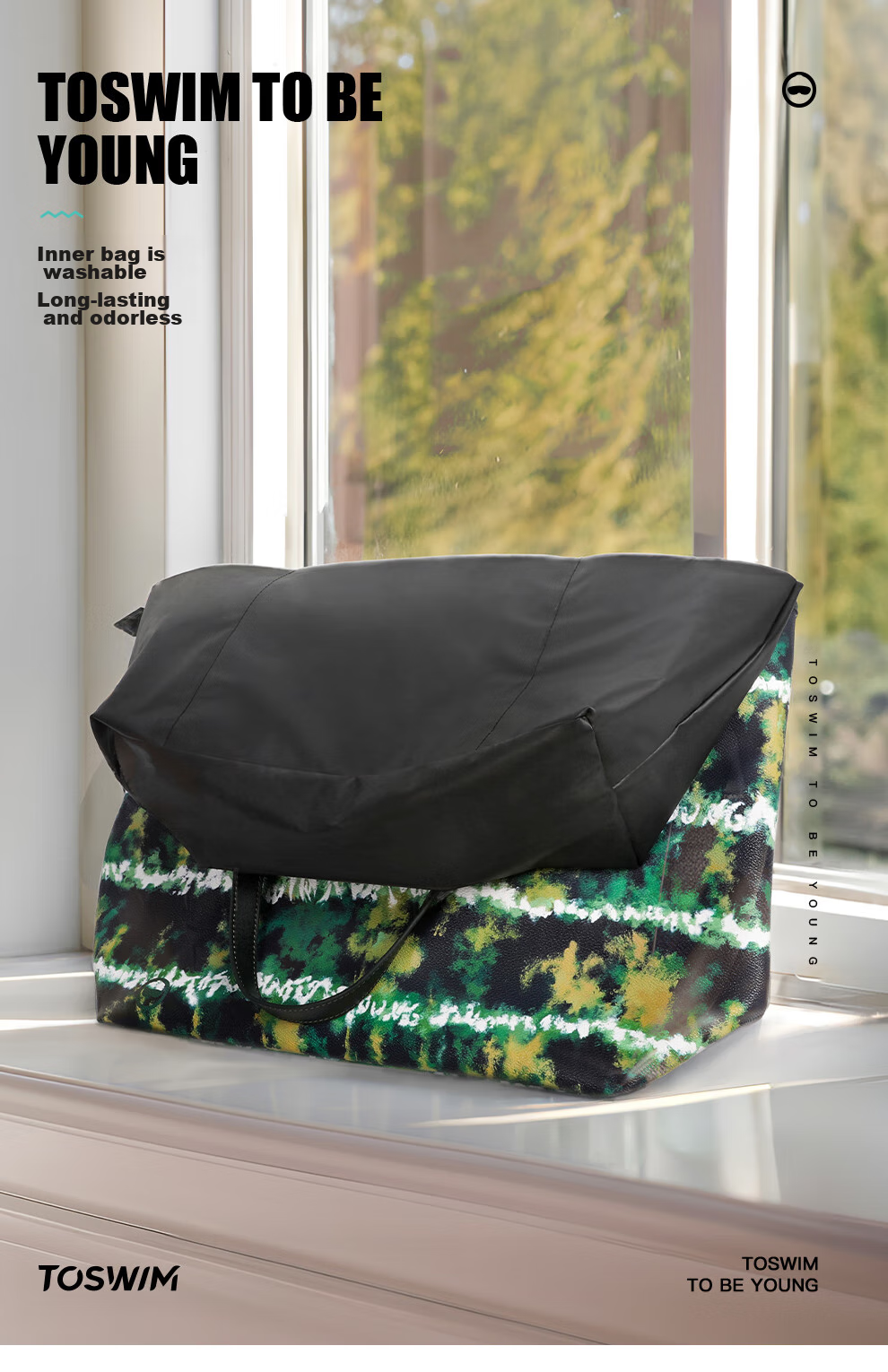 TOSWIM Swimming Bag, Dry And Wet Separation, Waterproof Storage Backpack, Fitness Sports Shoulder Bag, Green Laze Zhuyu 5