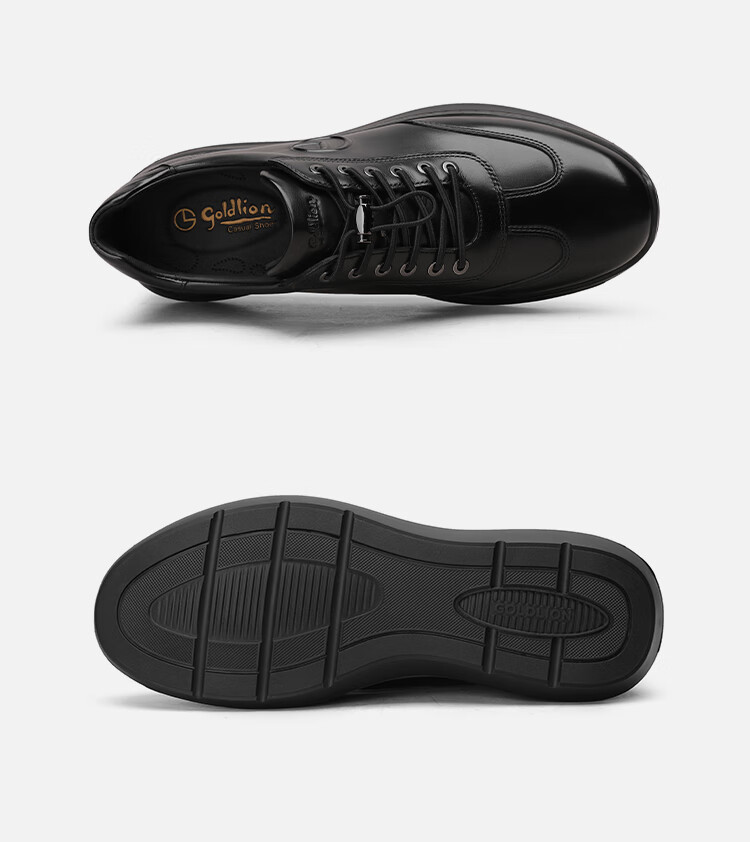 Goldlion [Spring And Summer Refresh] Men's Business Leather Shoes, Breathable Comfortable Slip-On Casual Shoes G550330639AAA Black Size 43 9