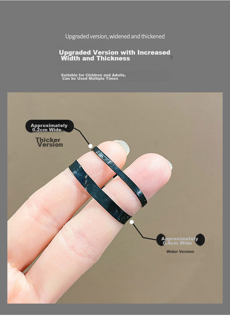 UPLUS High-Elasticity Disposable Hair Ties [Wider And Thicker, 500 Pieces] Small Rubber Bands for Hair Tying, Hair Elastics, Leather Covers, Jelly Color 4