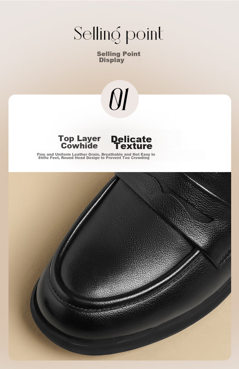 ZHR Top-Grain Leather Loafers for Women with Chunky Heel, Slip-On Soft-Soled Work Shoes for Women KM03 Black Size 37 8