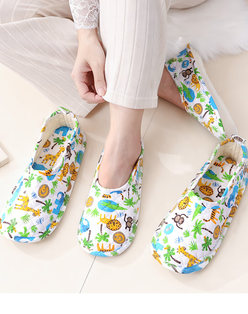 FOOTOPPO Fabric Sole Heel Slippers for Crawling Mat Adults Crawling Mat Shoe Covers Home Floor Shoes Indoor Floor Shoes 2