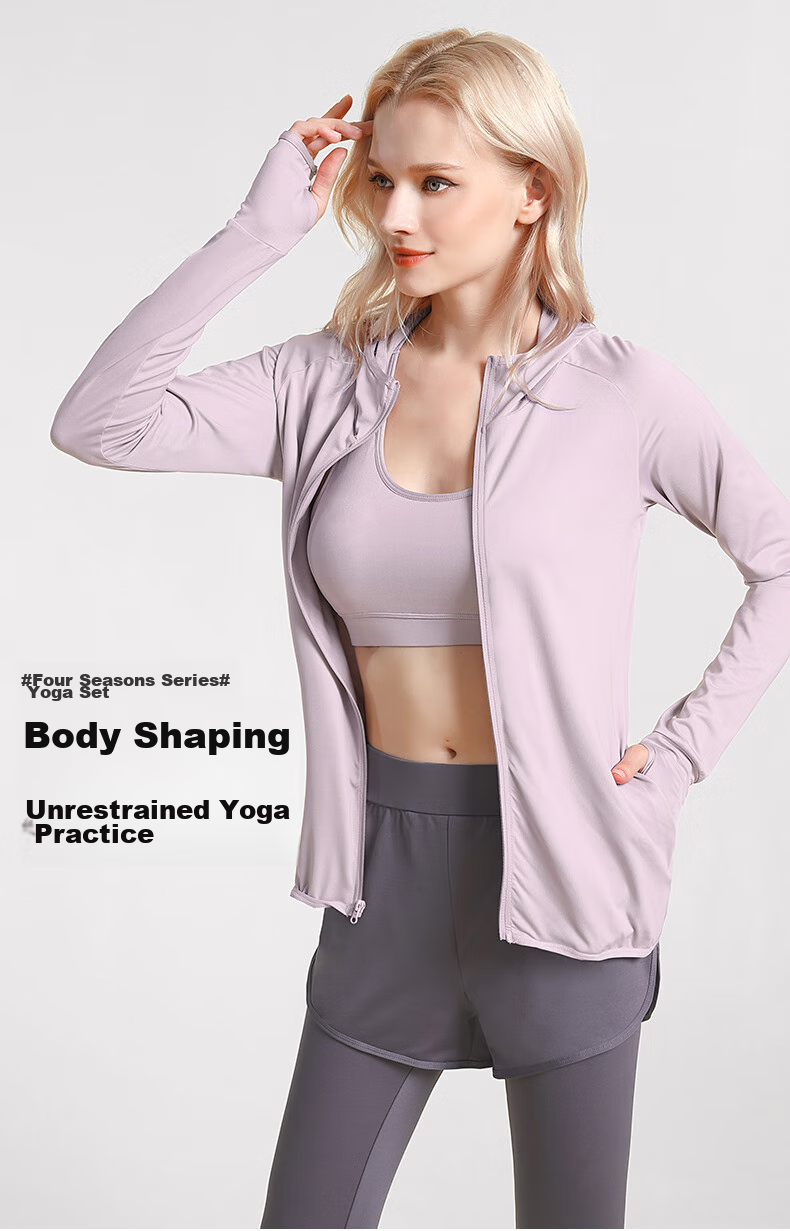 CAMEL Women's Sportswear Set, New Yoga Fitness Pilates Elastic Short-Sleeve Shorts And Pants Five-Piece Workout Outfit 26