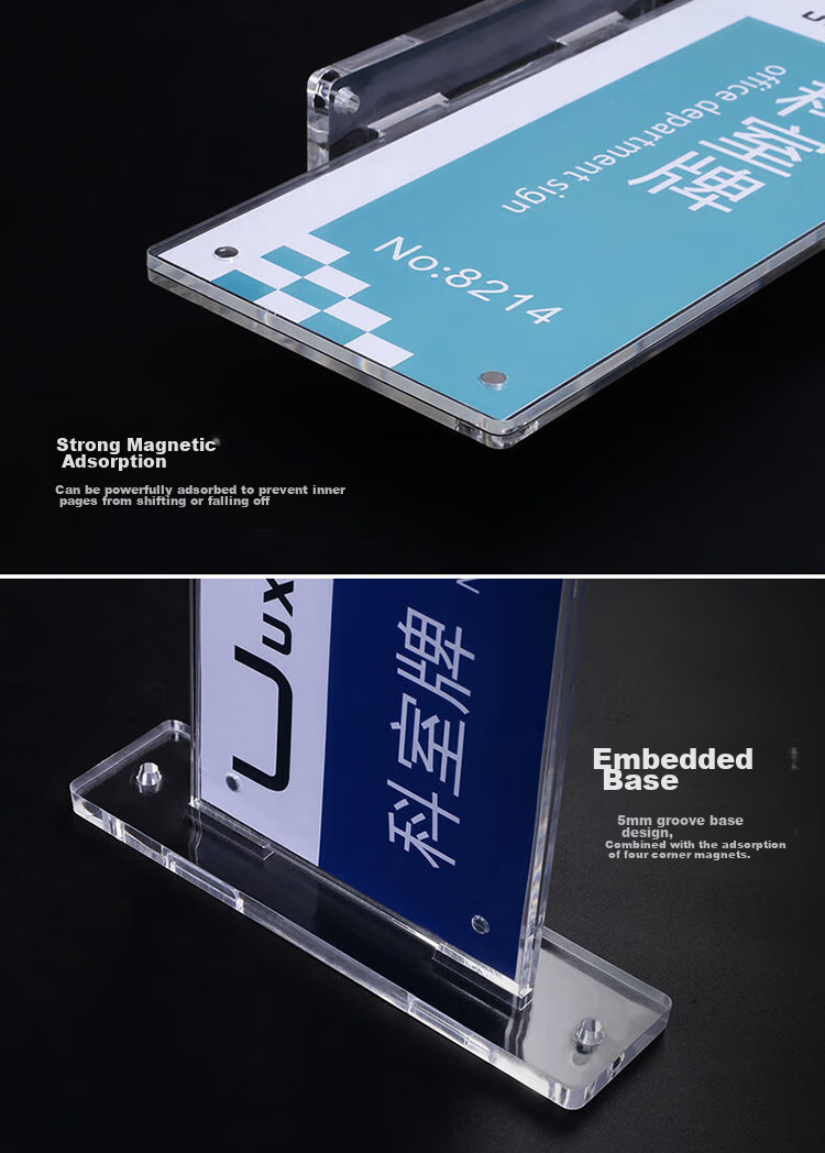 Yijuzhangning Office Door Sign, Replaceable Pull-Out Acrylic Door Sign, School Company Enterprise Door Sign, Brushed Silver, 28*12CM 5