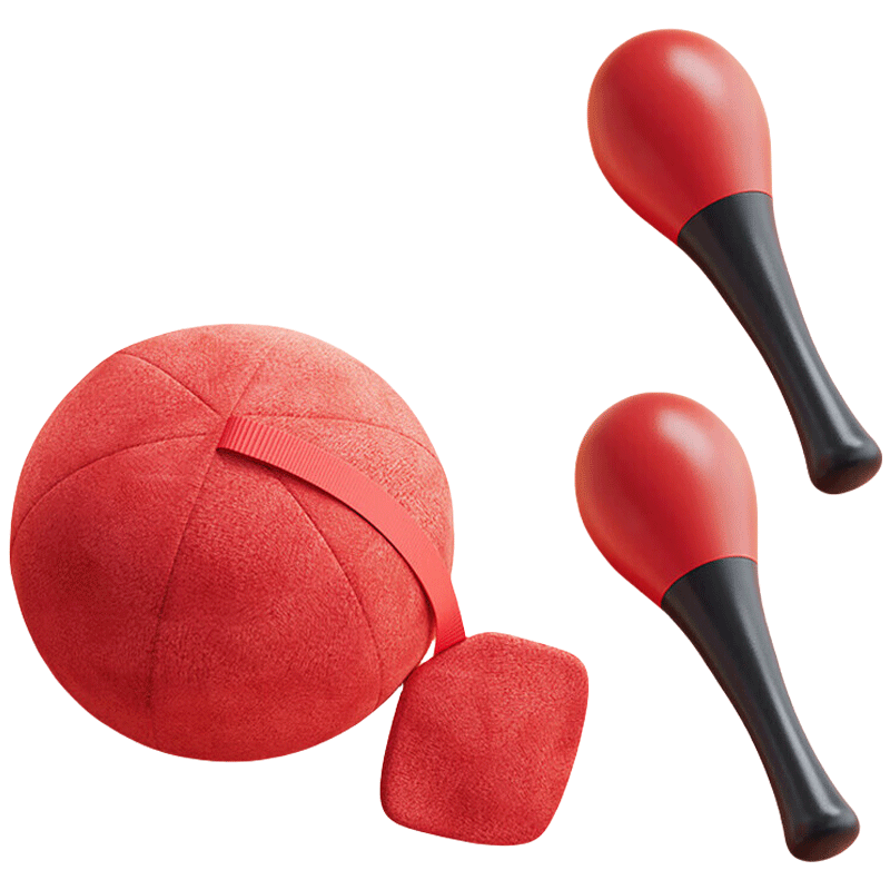 MKBIBI Baby Rattle Toy with Red Ball, Sand Hammer, Newborn Early Education, 0-6 Months Rattle, Birthday Gift