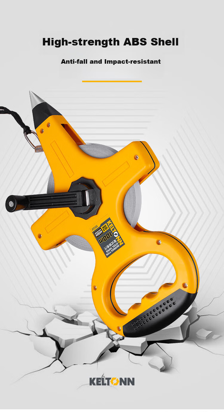 KELTONN Steel Tape Measure, 100 Meters, Handheld And Stand-Up Cross-Shaped Long Tape Measure, Engineering Ruler, Measuring Tape, Meter Ruler, Renovation Measurement Ruler 3