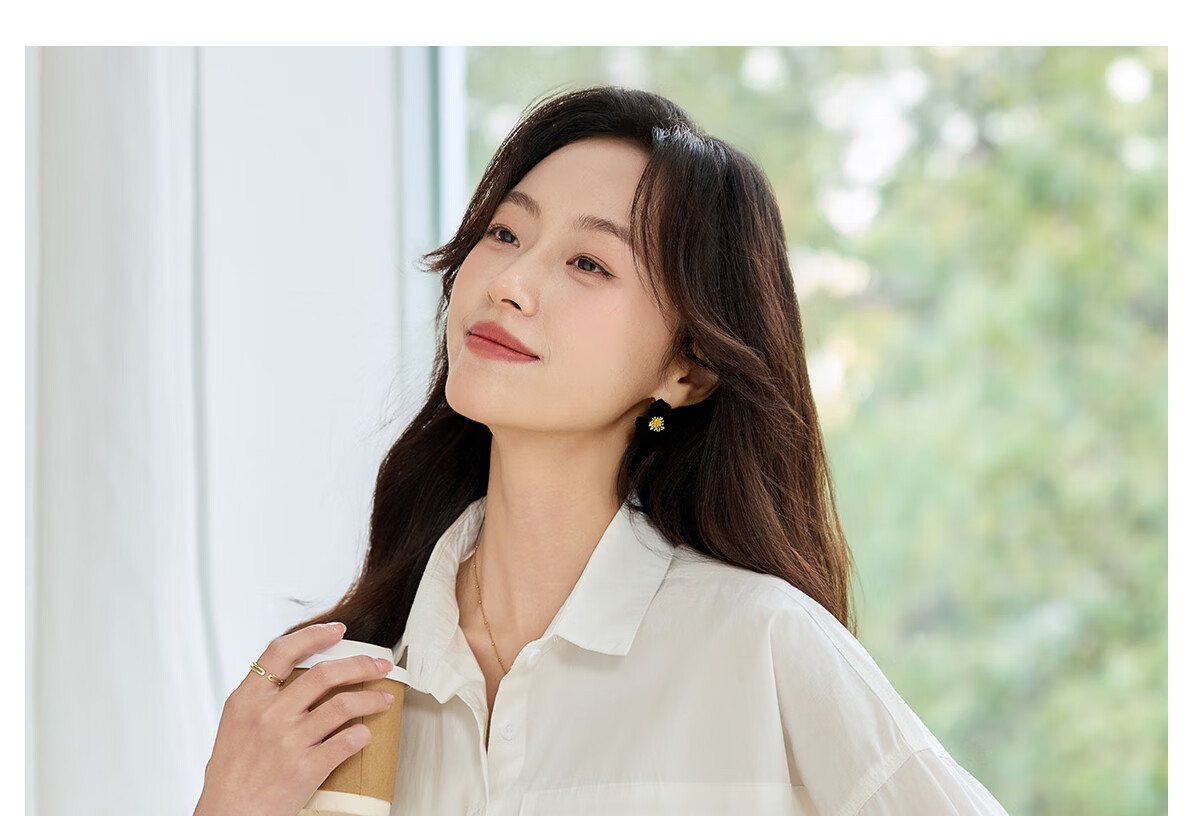 Halo Queen Long-Sleeve Shirt for Women, Loose-Fitting Casual Style, Mid-Length Student Top Outerwear, White Casual Blouse H52S052 26