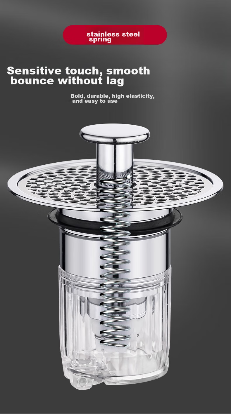 Pollock Sink Drain Stopper, Washbasin Pop-Up Core, Brass Sink Anti-Odor Device, Filter Screen MPXGL 9